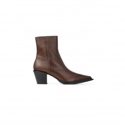 JIMMY CHOO CECE ANKLE BOOT 60 COFFEE LIZARD PRINTED LEATHER ANKLE BOOTS CECEAB60CWN
